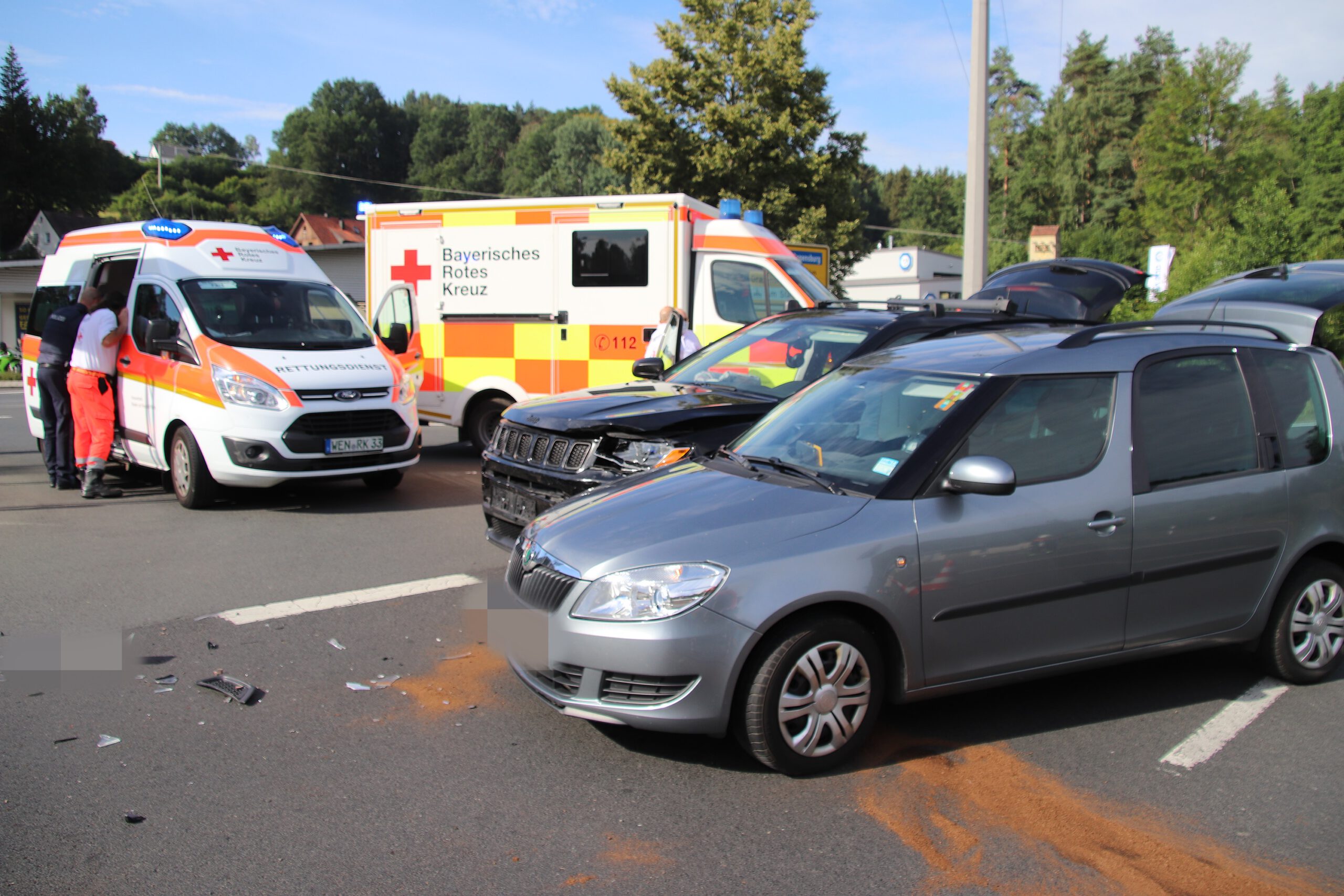 Unfall an Rußweiherkreuzung: Eine Verletzte