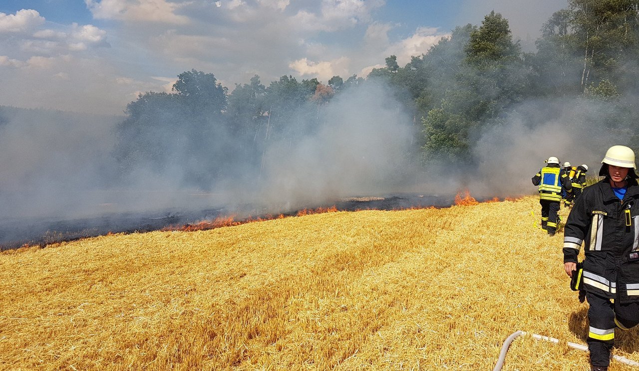 Getreidefeld in Flammen
