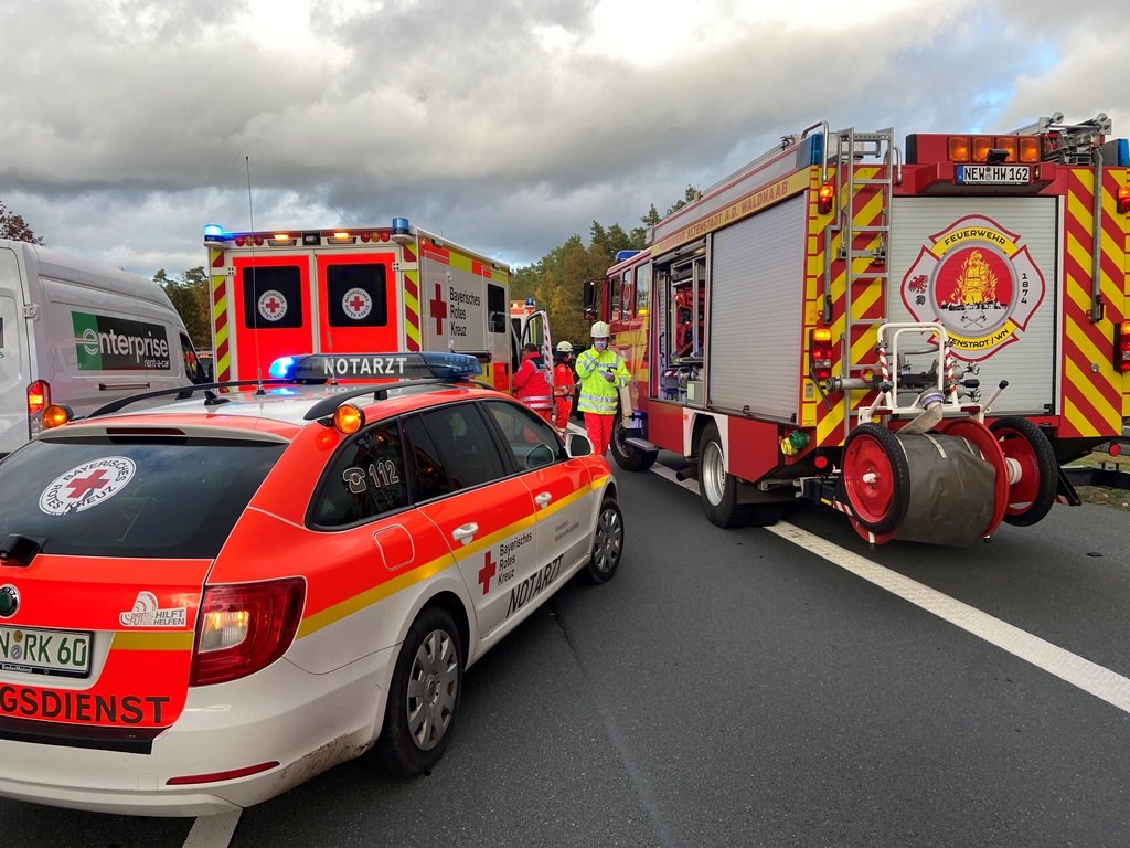 Fünf Unfälle auf Autobahnen A6/A93