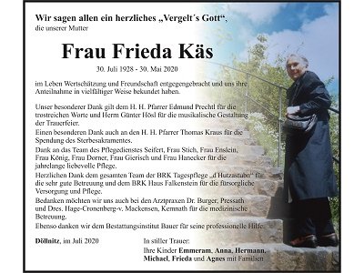 Danksagung Frieda Käs, Döllnitz