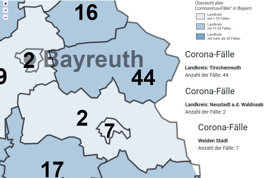 Wie viele Corona-Fälle gibt es in der Nordoberpfalz?