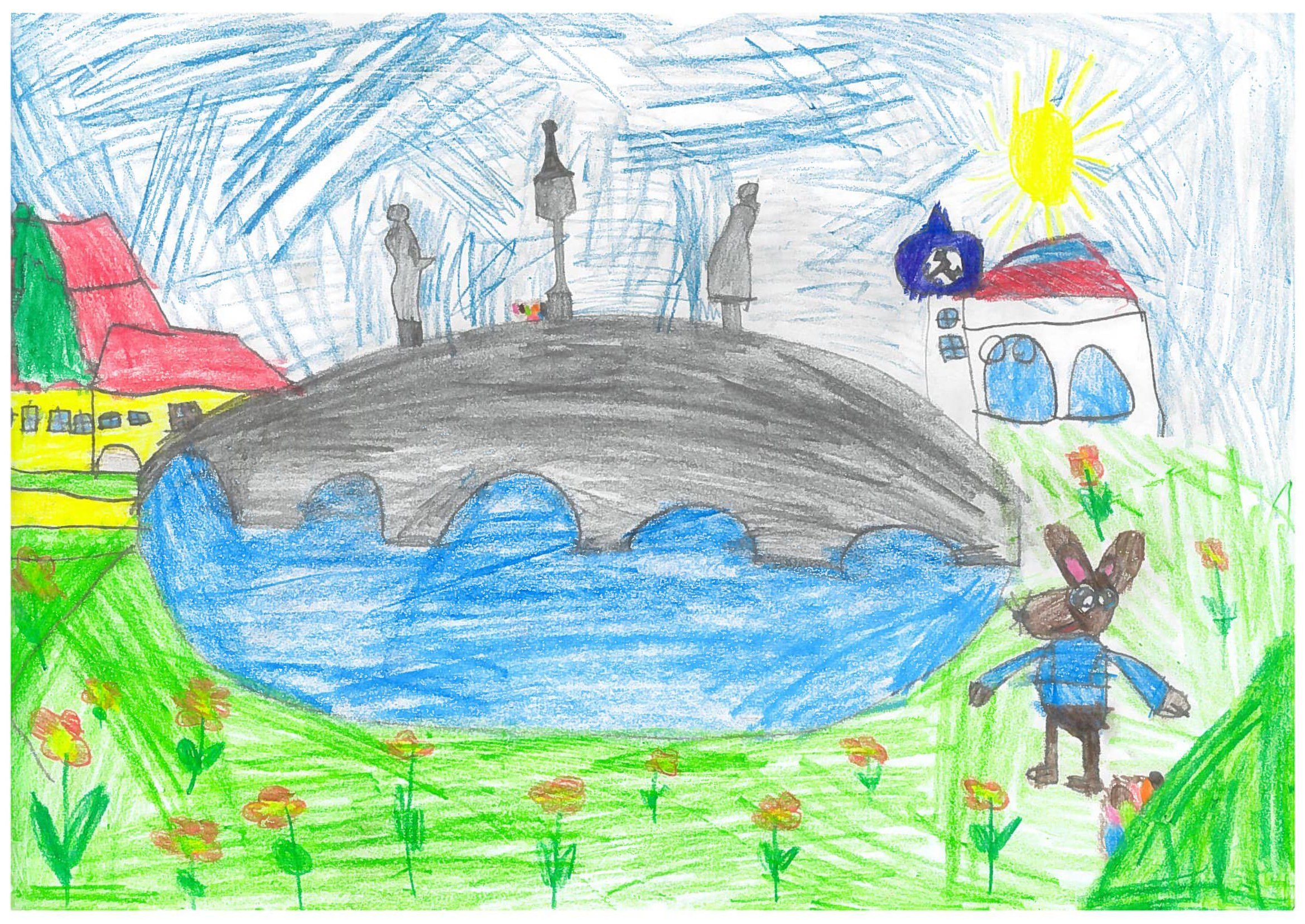 Bunter Fischhofpark Dank zahlreicher Kinderbilder
