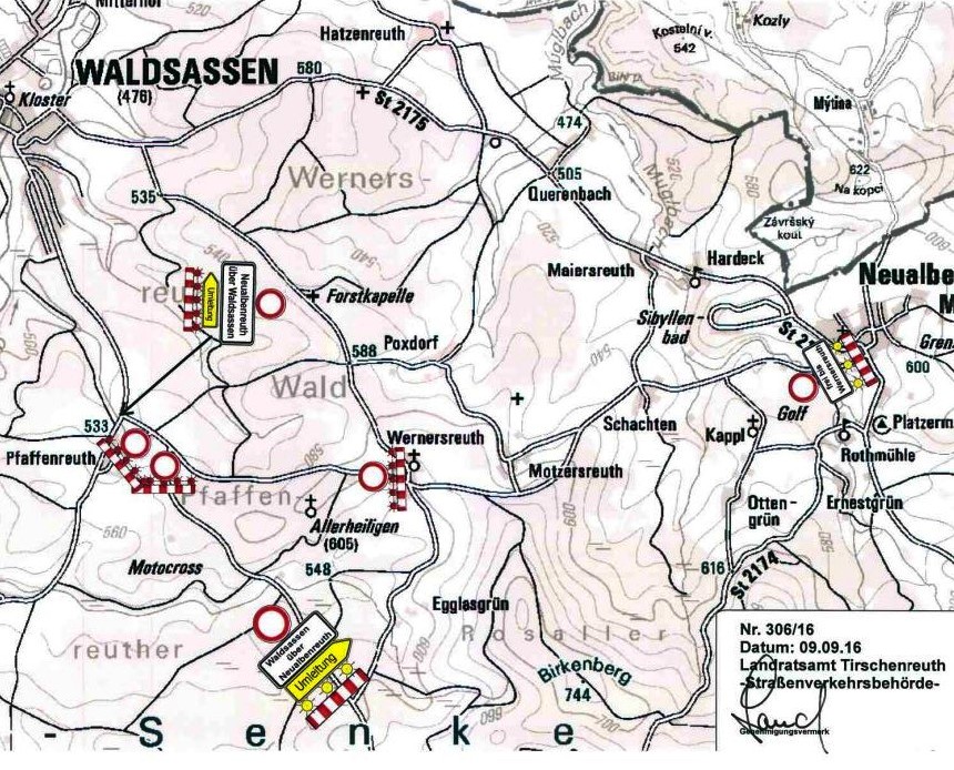 Kreisstraße bei Pfaffenreuth gesperrt
