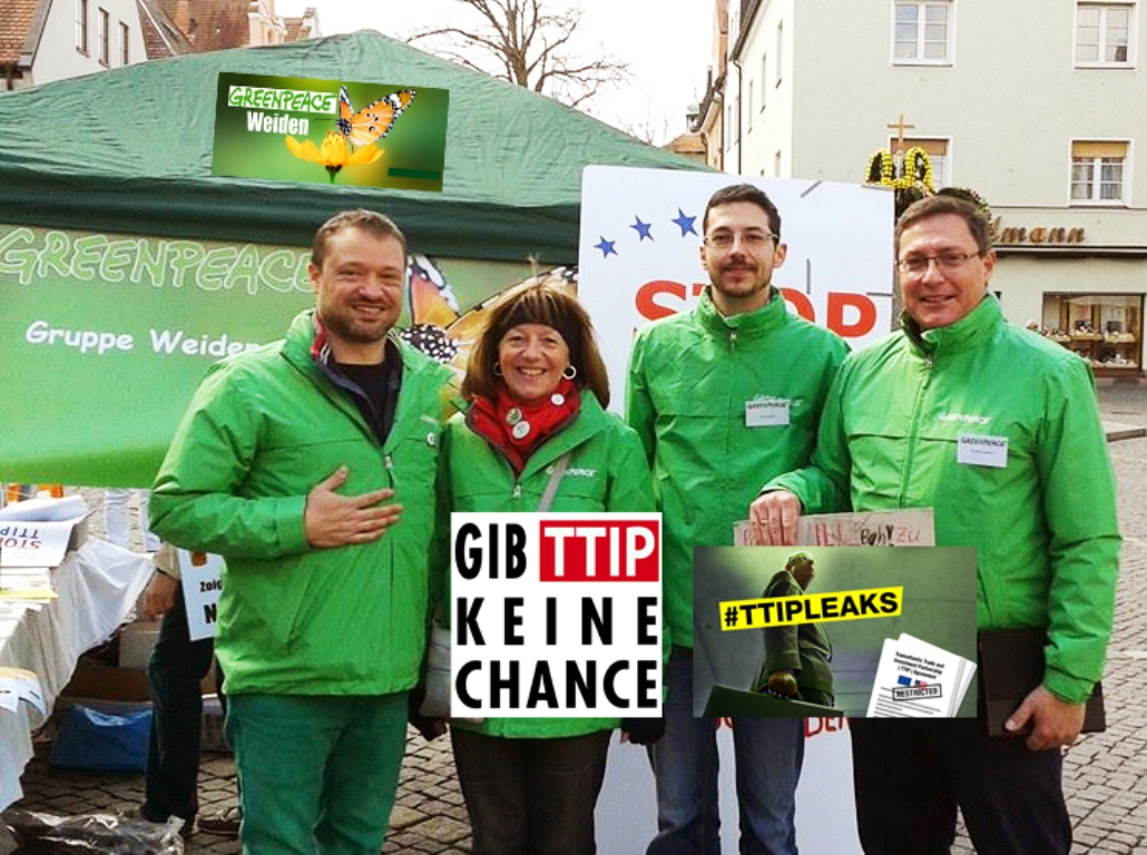 Greenpeace Weiden richtet öffentlichen TTIP-Leseraum ein