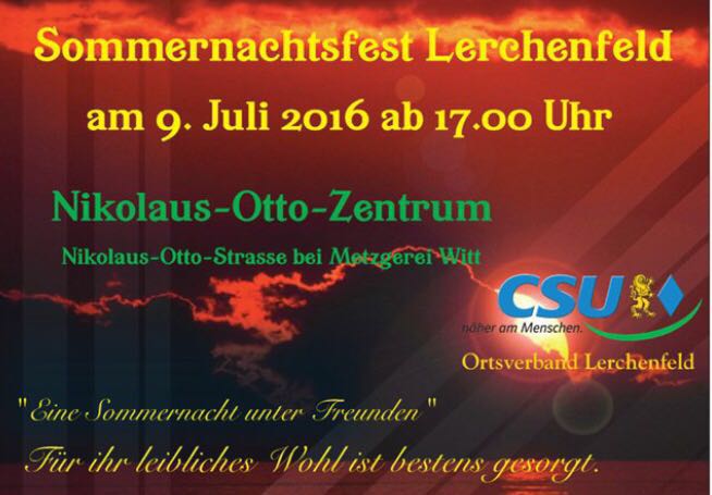 CSU Lerchenfeld lädt zum Sommernachtsfest