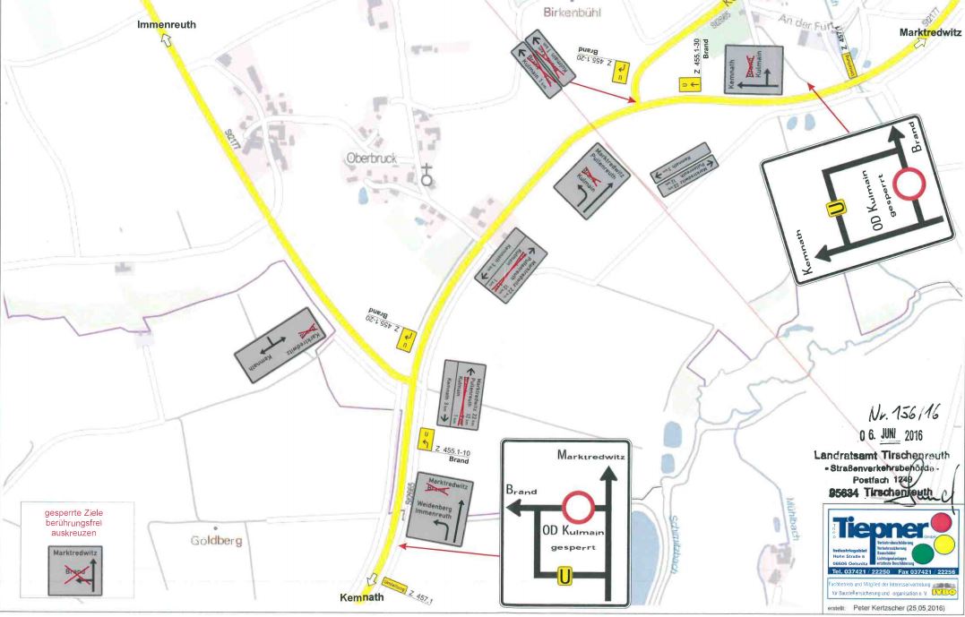 Staatsstraße bei Kulmain ab 13. Juni gesperrt