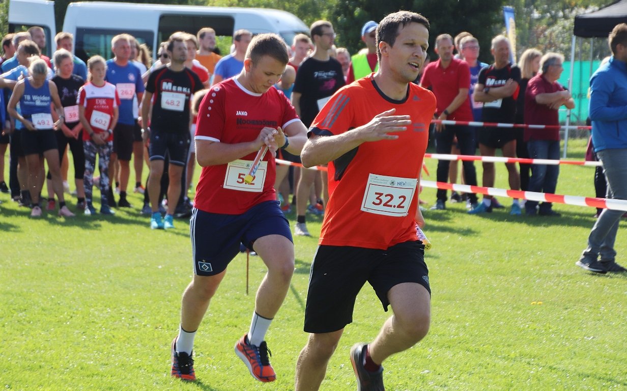 Sonne satt bei Landkreisstaffellauf
