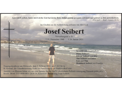 Traueranzeige Josef Seibert, Weiden