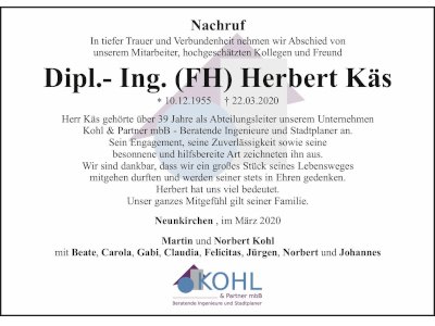 Nachruf Herbert Käs, Schirmitz
