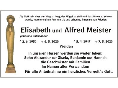 Elisabeth und Alfred Meister, Weiden