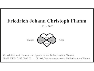 Traueranzeige Friedrich Johann Christoph Flamm