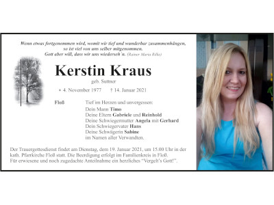 Traueranzeige Kerstin Kraus, Floß