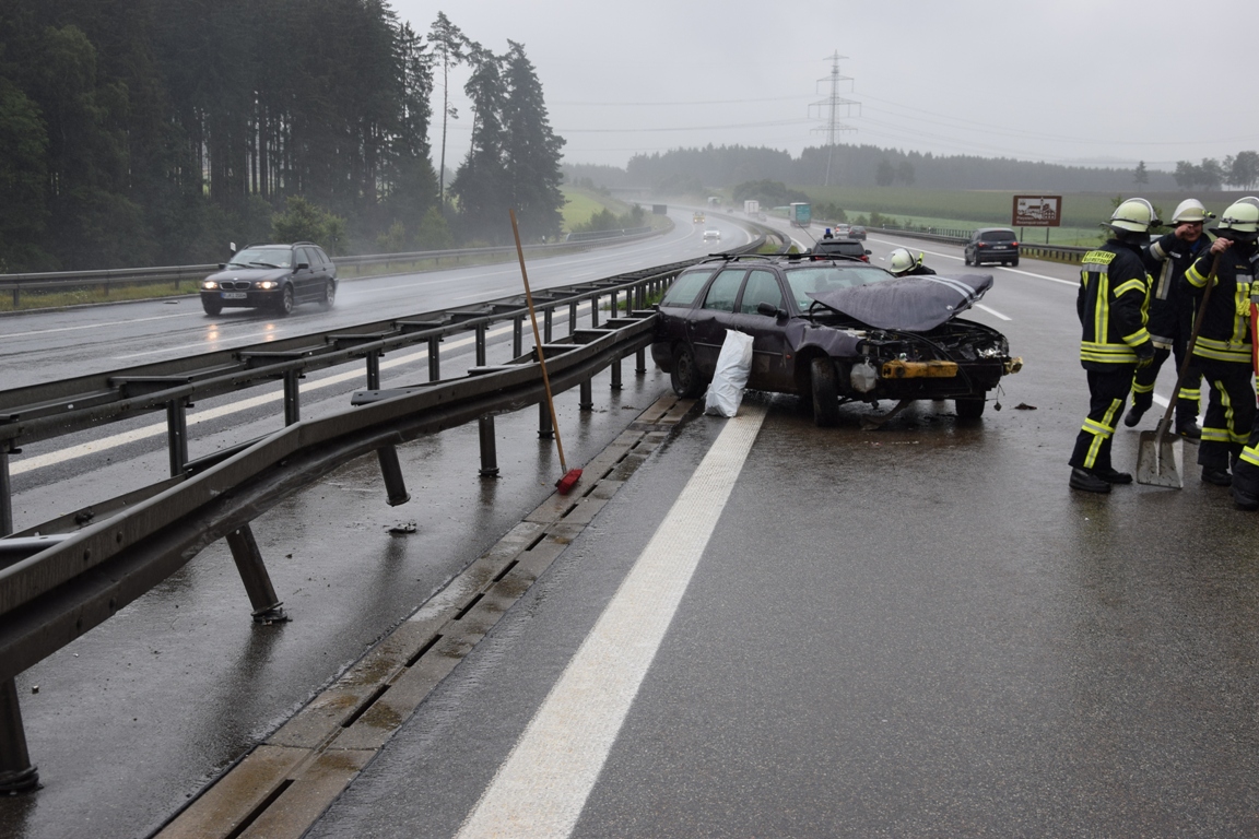 Vor lauter Schreck: Unfall auf A6