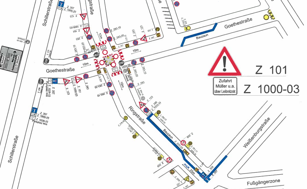 Ringstraße in Weiden für acht Wochen gesperrt