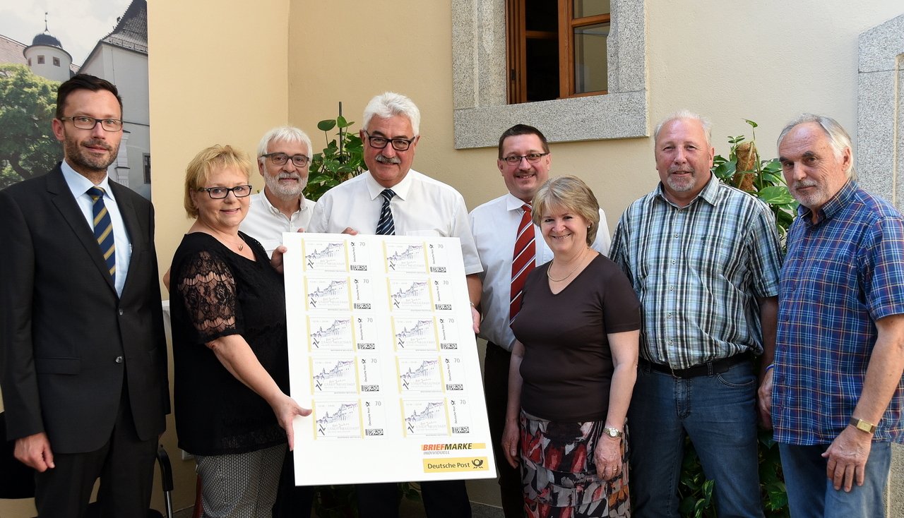 Stadtjubiläum Neustadt: Werbung im Briefmarkenformat
