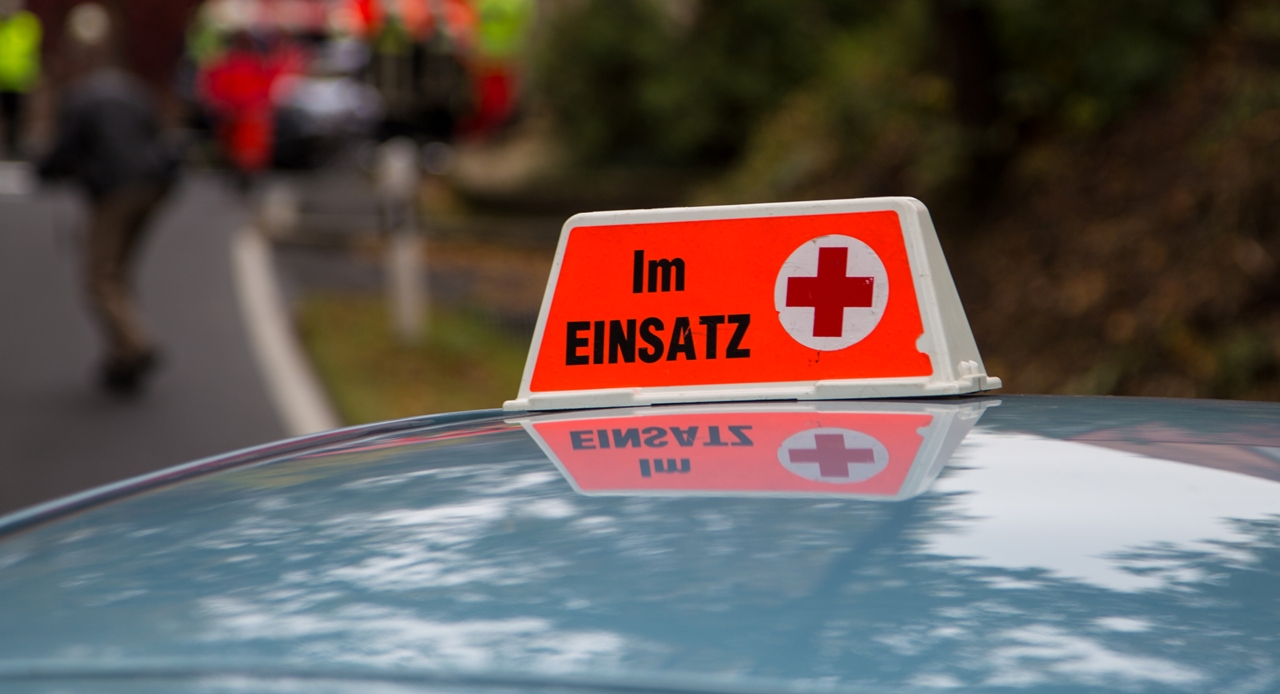 Schwerer Unfall bei Brand