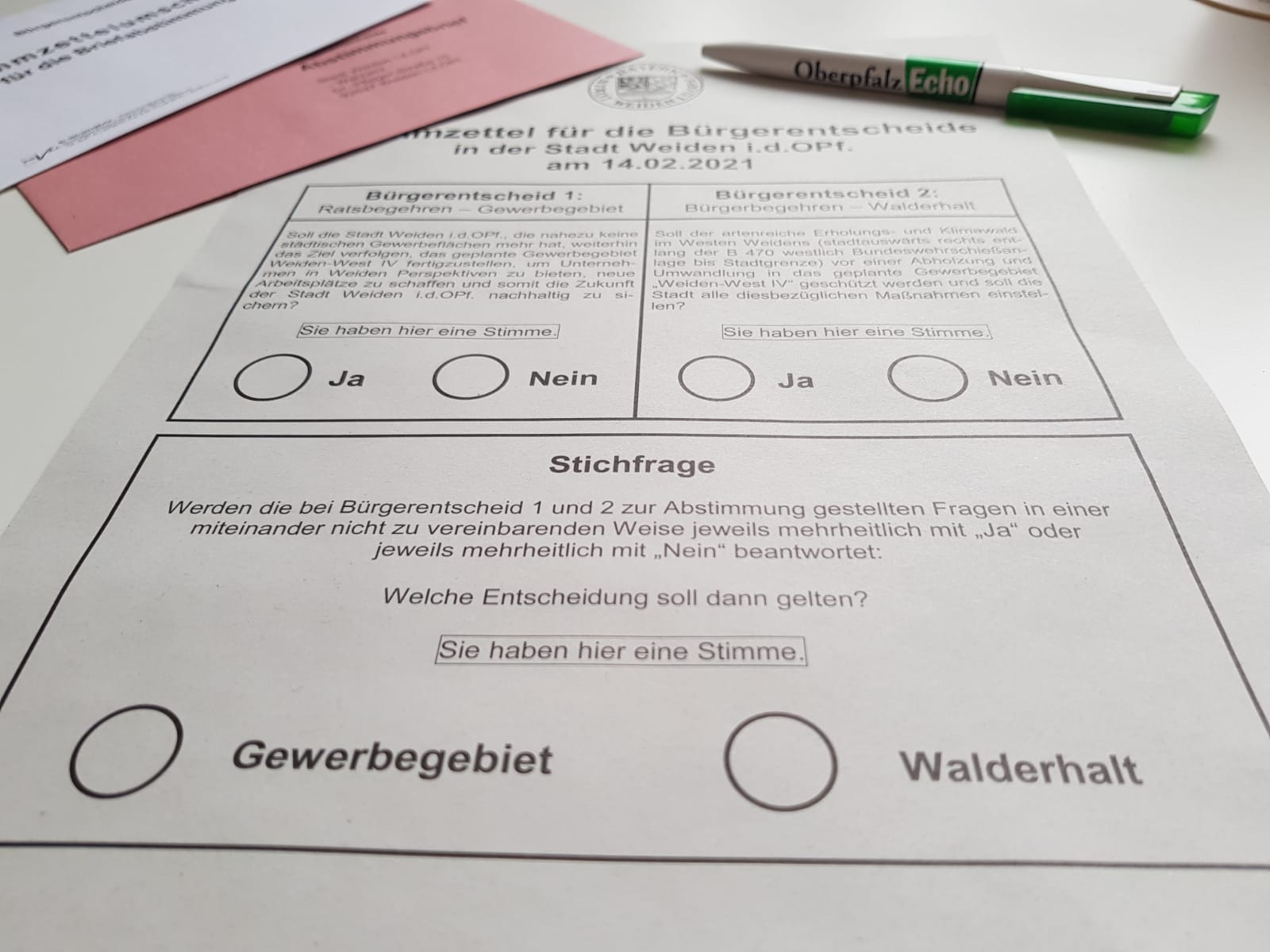 Bürgerentscheid: Briefwahlunterlagen kurzfristig beantragen