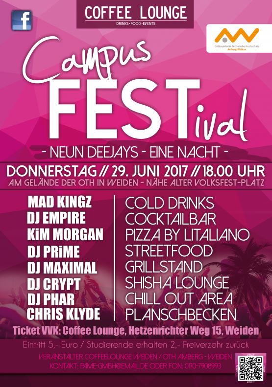 Sommer, Sonne, Campus Festival in Weiden: Eine Nacht, Neun DJs