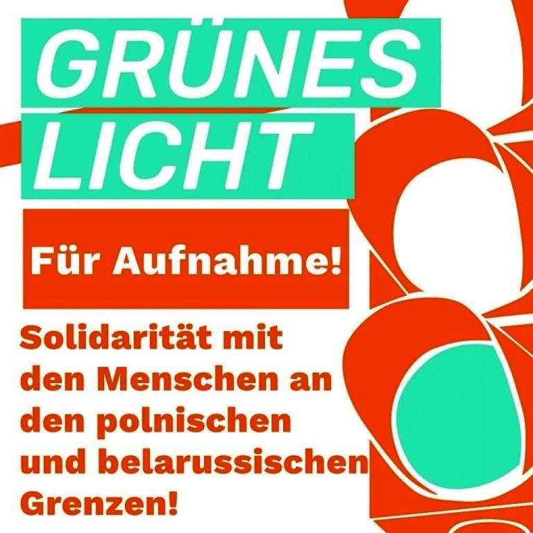Kundgebung in Weiden für Hilfe an der polnisch-belarussischen Grenze