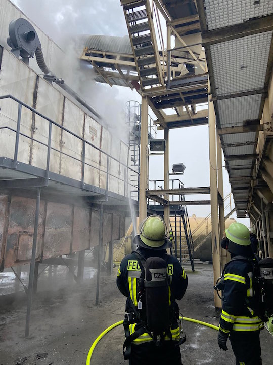 Entstaubungsanlage in Brand geraten