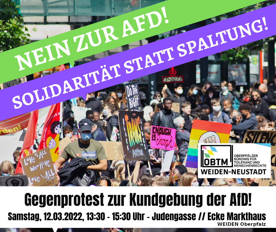 „Solidarität statt Spaltung“: Demo gegen AfD in Weiden