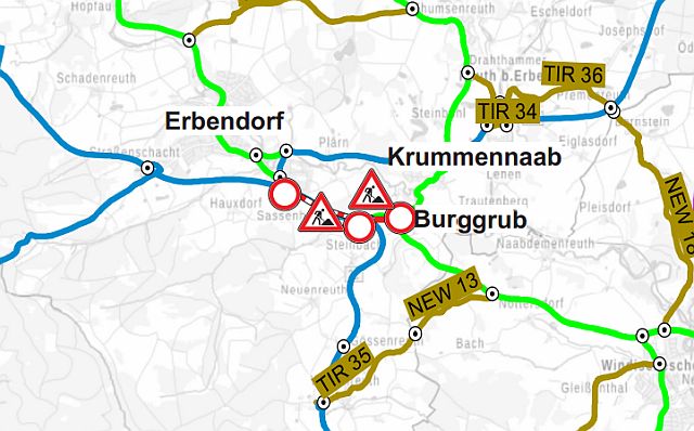 Vollsperrung der Bundesstraße 22