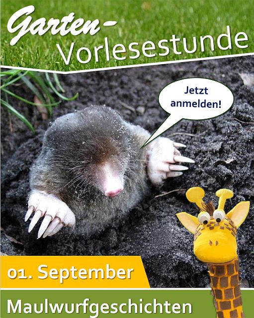 Maulwurfgeschichten im Innenhof der Regionalbibliothek