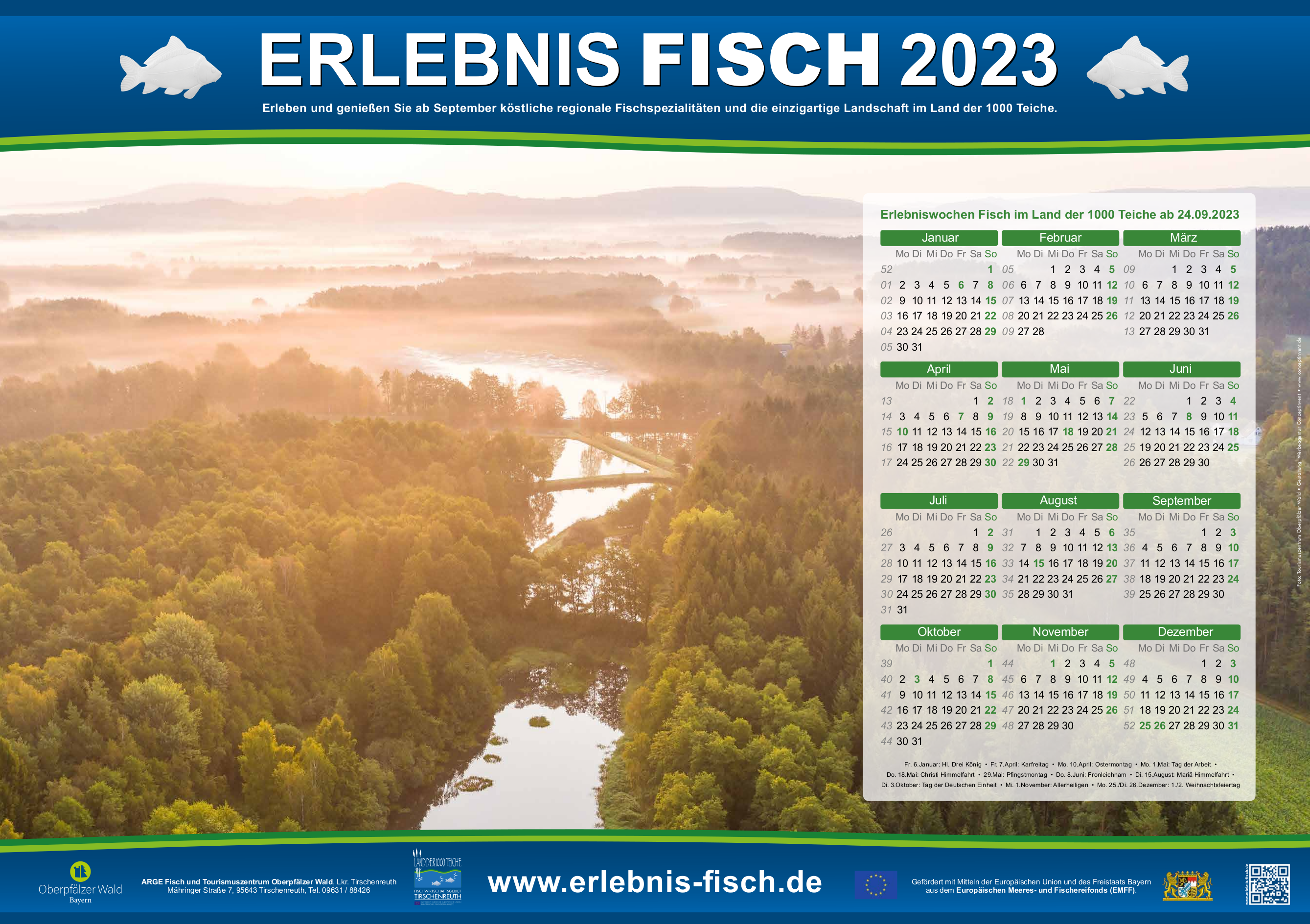 Aus dem Land der 1.000 Teiche: Kalender „Erlebnis Fisch 2023“ erhältlich