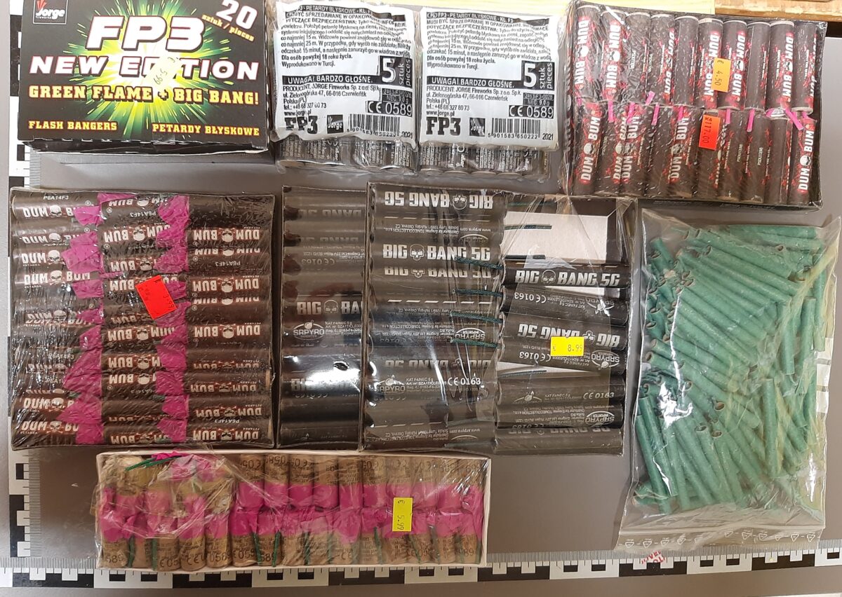 Jugendlichen mit Waffen und verbotenem Feuerwerk erwischt