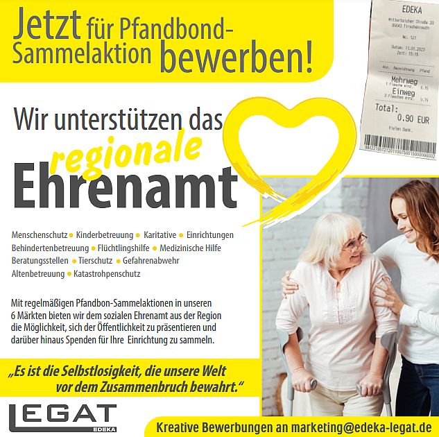Pfandbonaktion: Ehrenamtliche können sich jetzt bewerben
