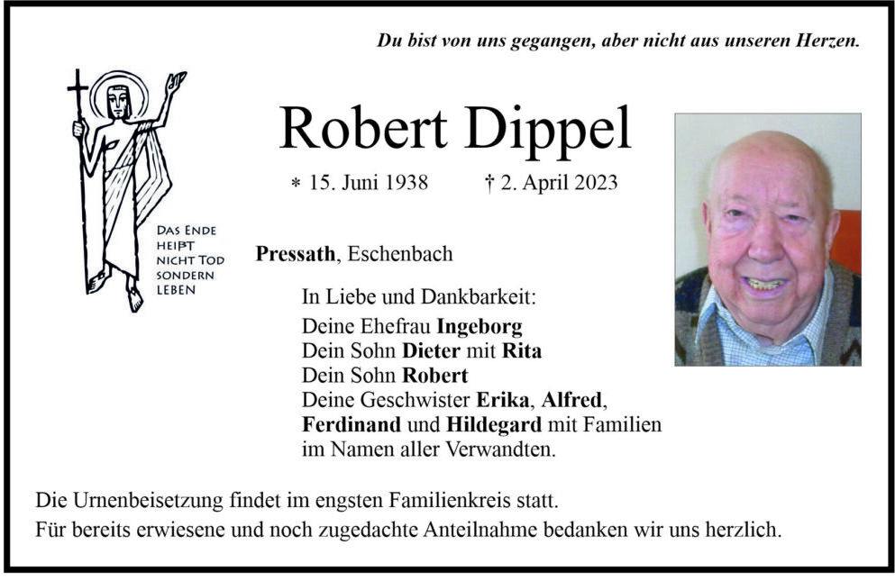 Traueranzeige Robert Dippl, Pressath
