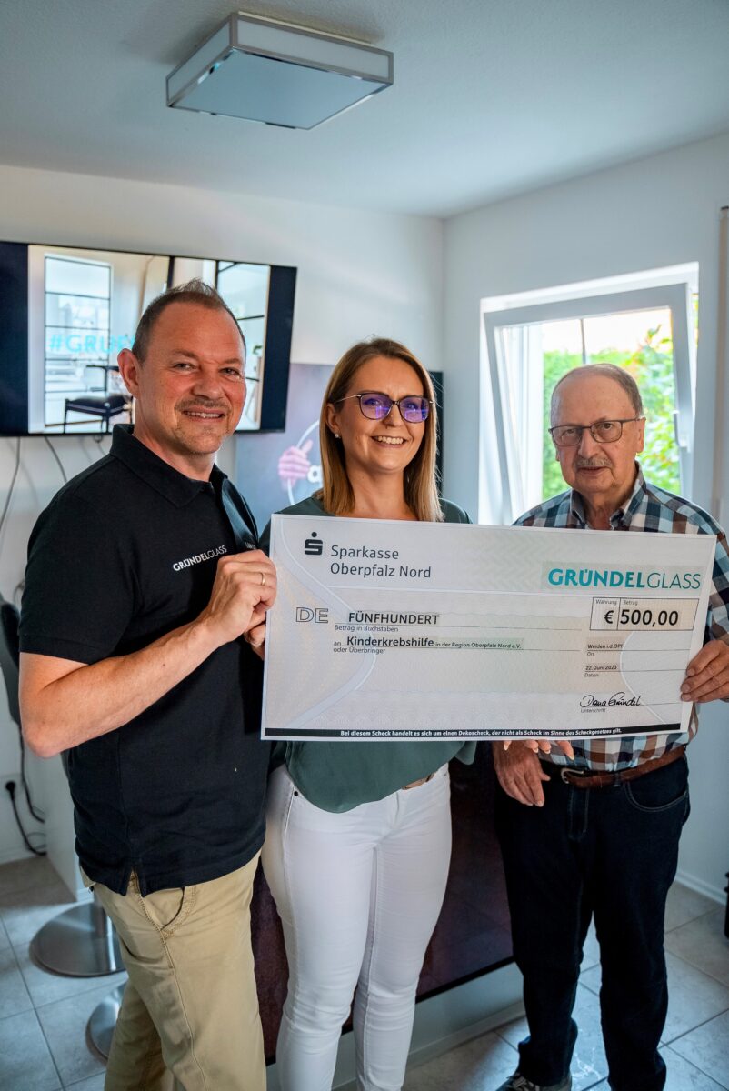 GRÜNDELGLASS GmbH & Co. KG spendet an Kinderkrebshilfe Oberpfalz Nord e.V.