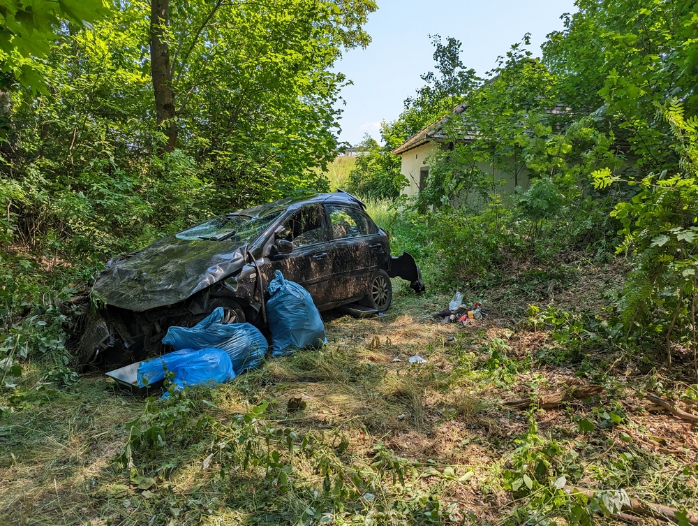 Schleuserfahrzeug überschlägt sich: Fahrer flieht zu Fuß