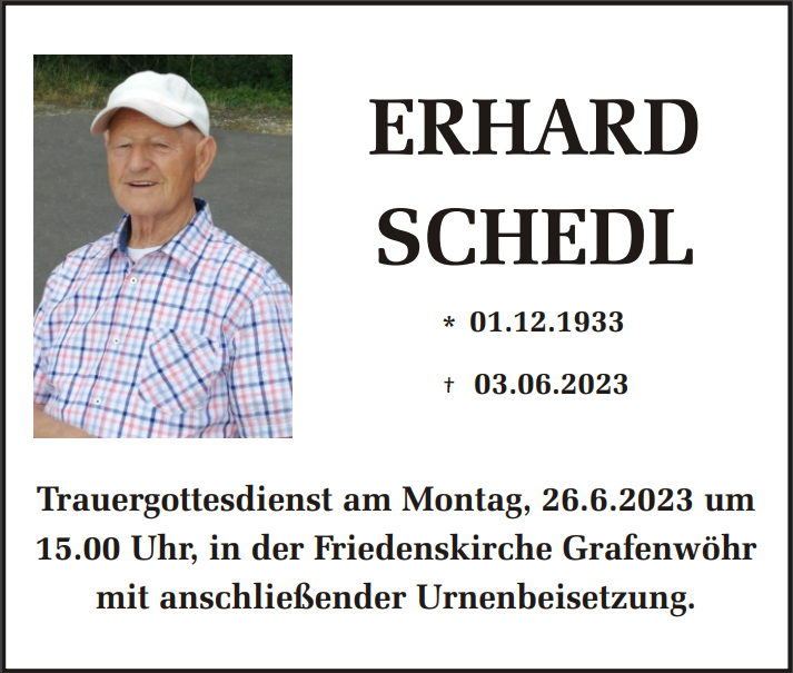 Traueranzeige Erhard Schedl, Grafenwöhr
