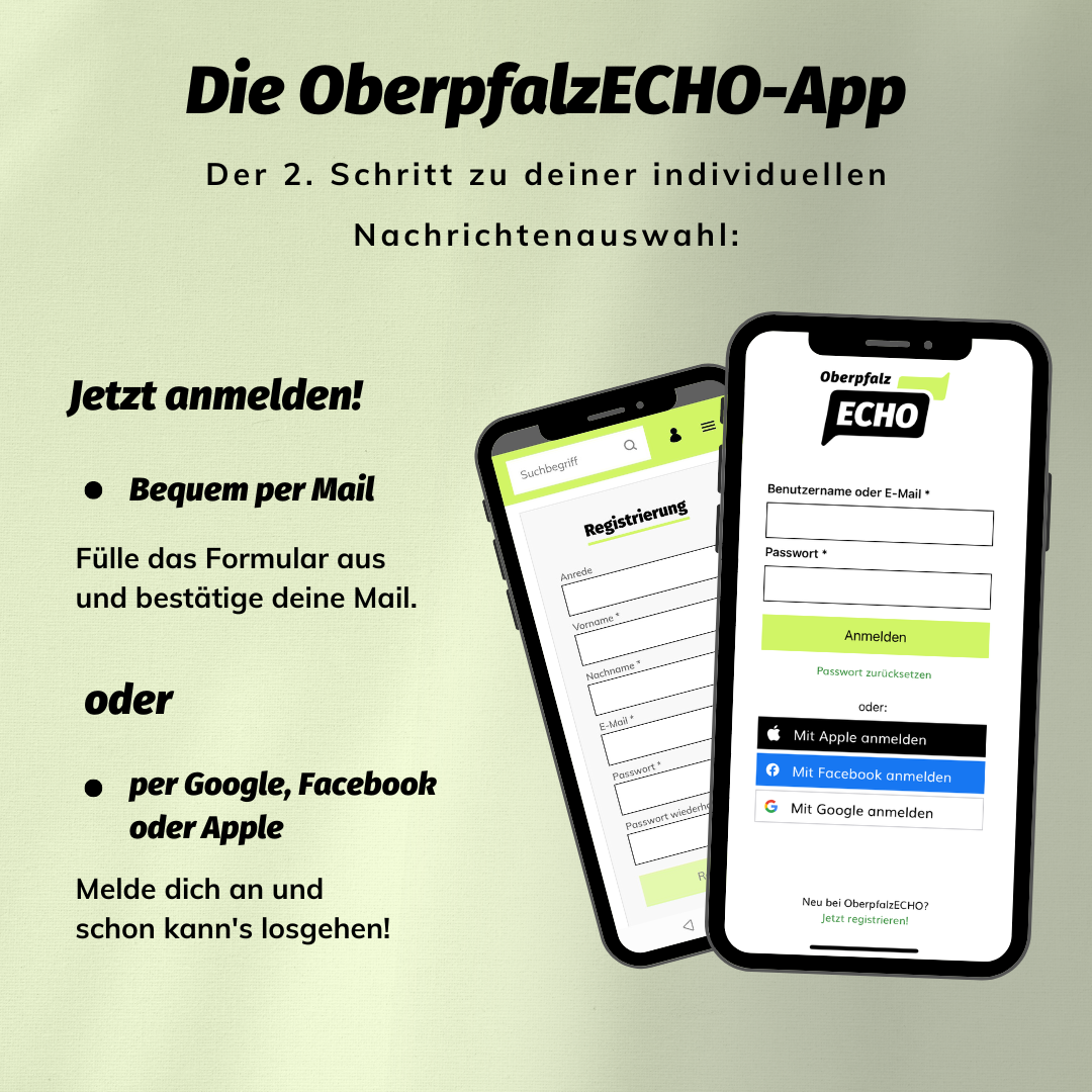 2. Schritt: Die Anmeldung – Unsere neue OberpfalzECHO-App
