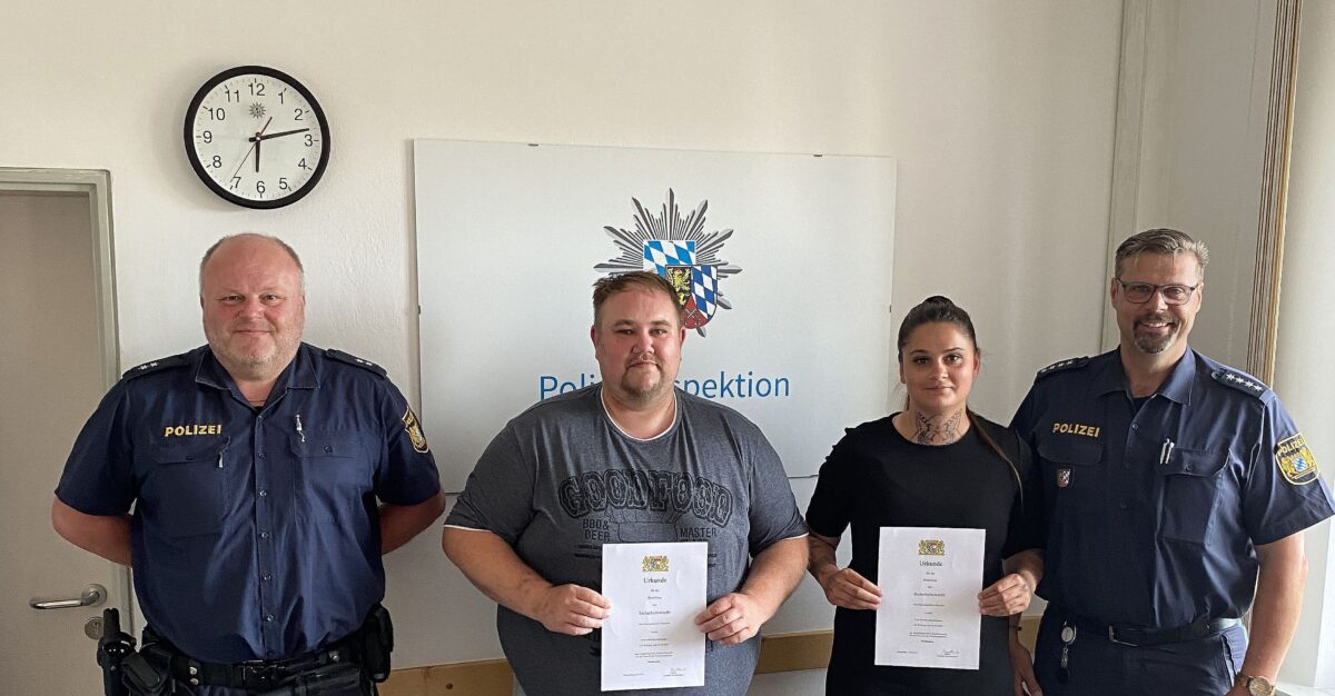 Zwei Neue bei der Sicherheitswacht der Polizeiinspektion Waldsassen