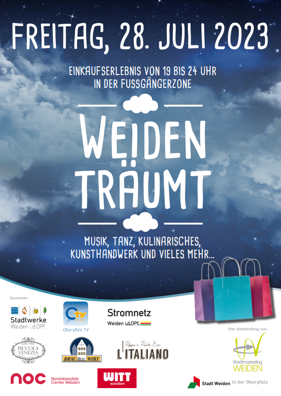 Kultur- und Einkaufsnacht „Weiden träumt“ – Achtung: Altstadt gesperrt!