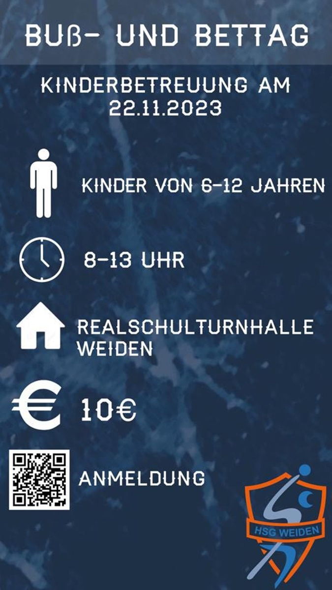 Kinderbetreuung bei der HSG Weiden am Buß- und Bettag