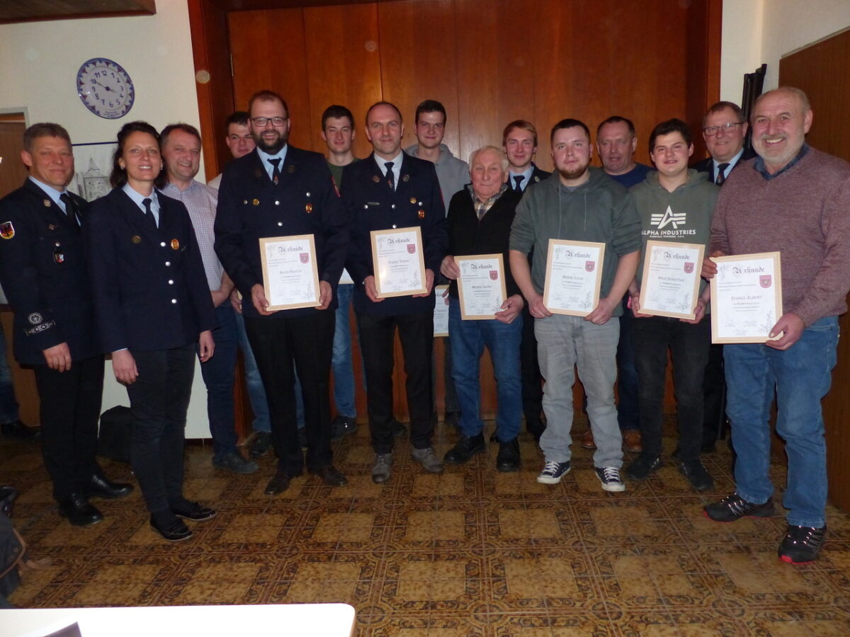 Ehrungen für langjährige Mitglieder der Feuerwehr Wittschau/Preppach