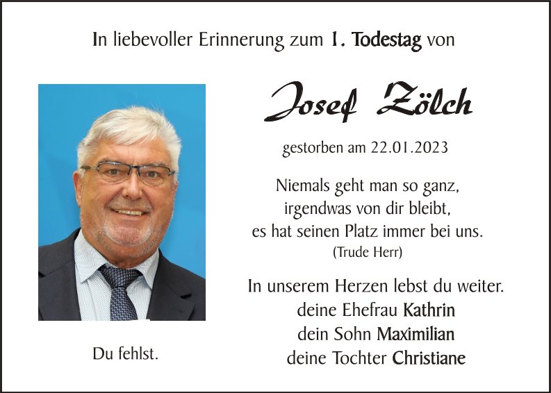 Im Gedenken: Josef Zölch
