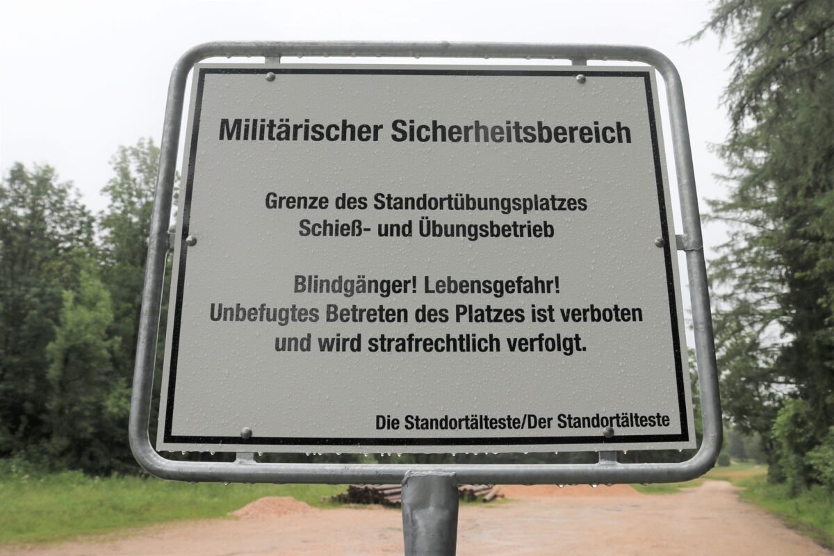Bundeswehr warnt vor unbefugtem Betreten der Standortübungsplätze in Weiden