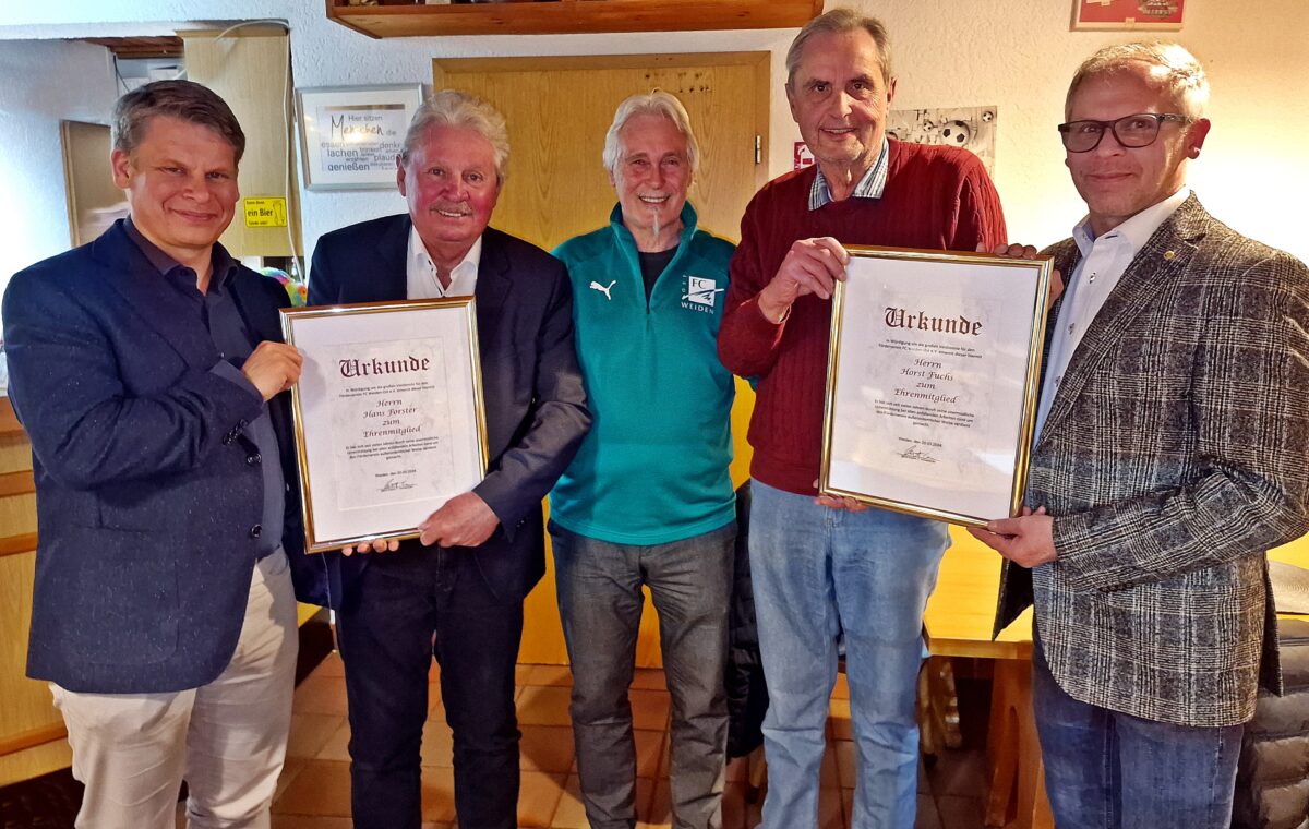 Zwei neue Ehrenvorsitzende des Fördervereins FC Weiden-Ost bestimmt