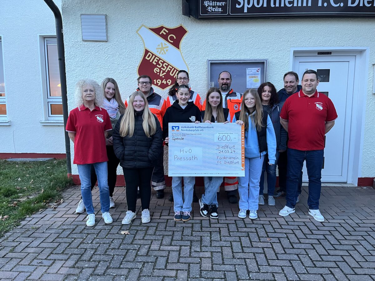 Förderverein des FC Dießfurt spendet an Helfer vor Ort