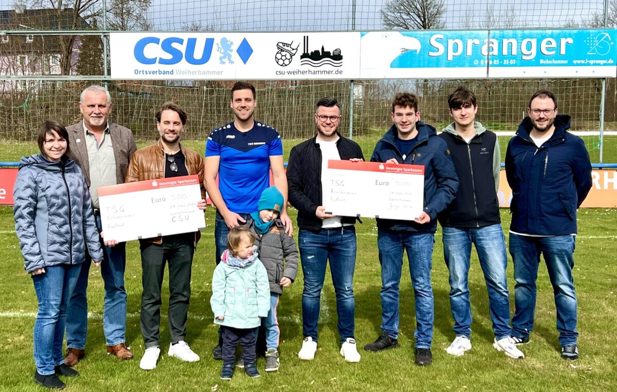 TSG Mantel-Weiherhammer freut sich über Geldspritze von CSU und Junger Union