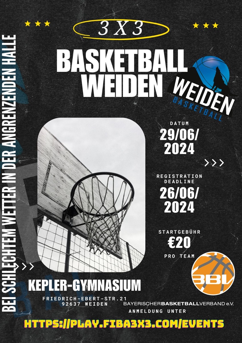 Das nächste 3×3 Basketball-Turnier in Weiden steigt am Samstag