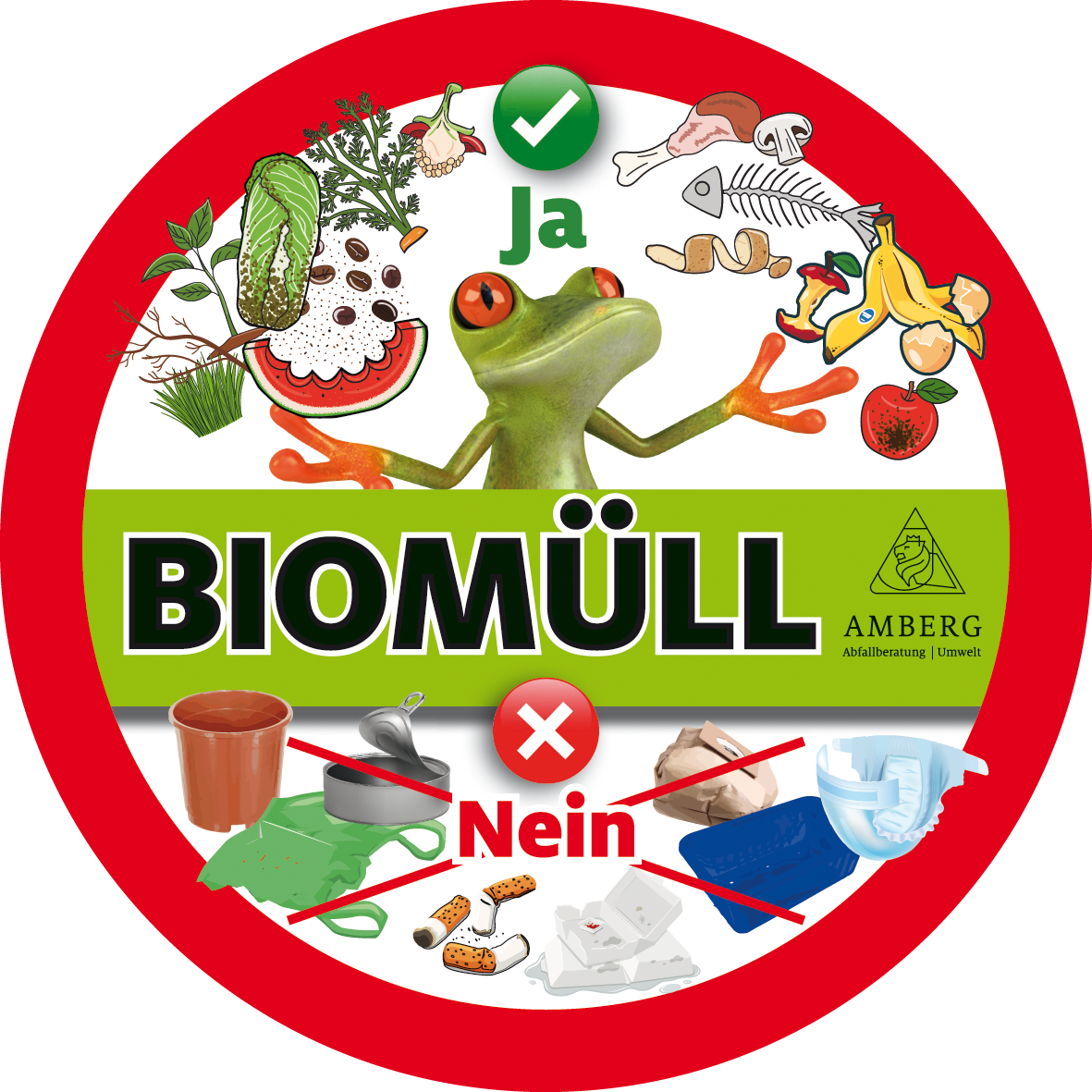 Amberg führt Aufkleber für Biotonnen gegen Fehlwürfe ein