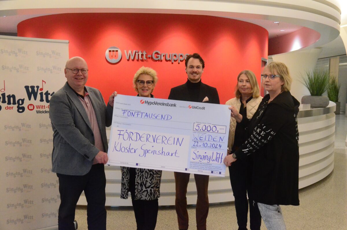 Witt-Gruppe spendet 5000 Euro an das Kloster Speinshart