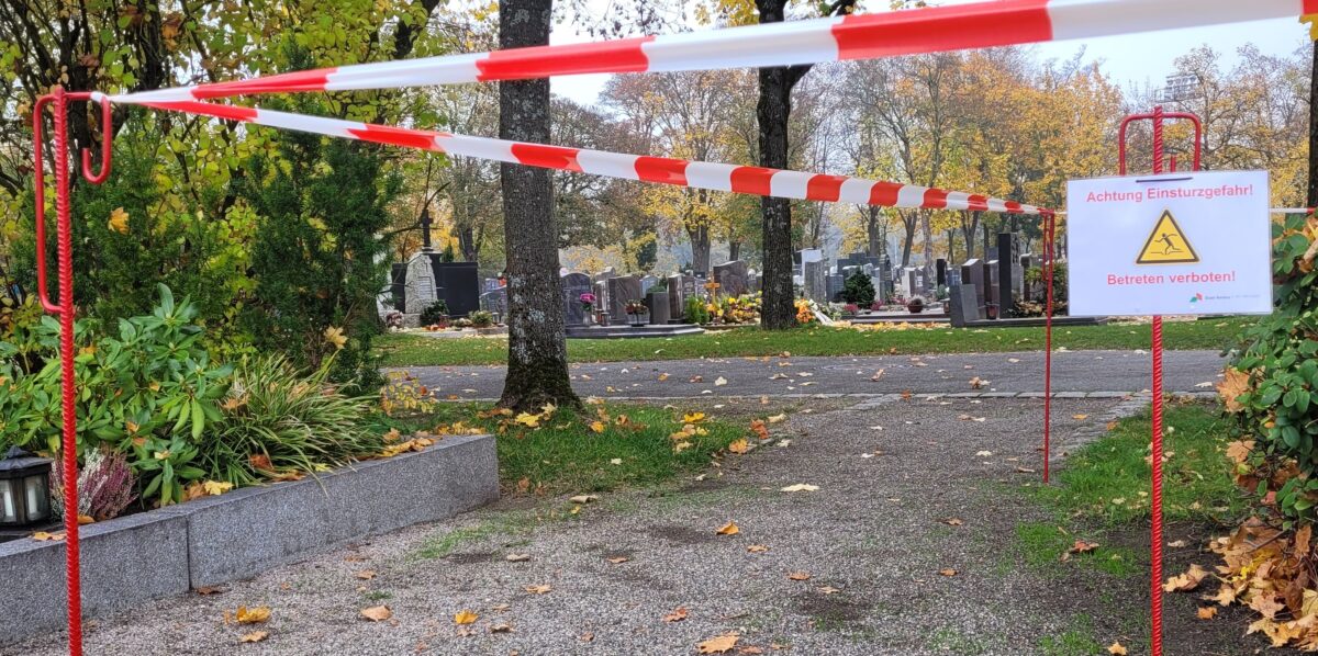 Sperrungen auf zwei Weidener Friedhöfen wegen Einsturzgefahr