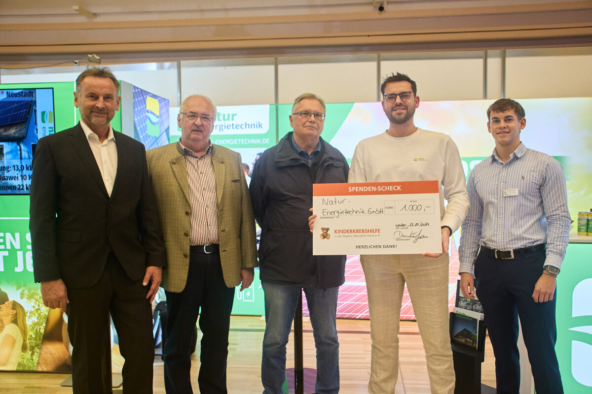 1000 EUR für Kinderkrebshilfe dank Natur Energietechnik