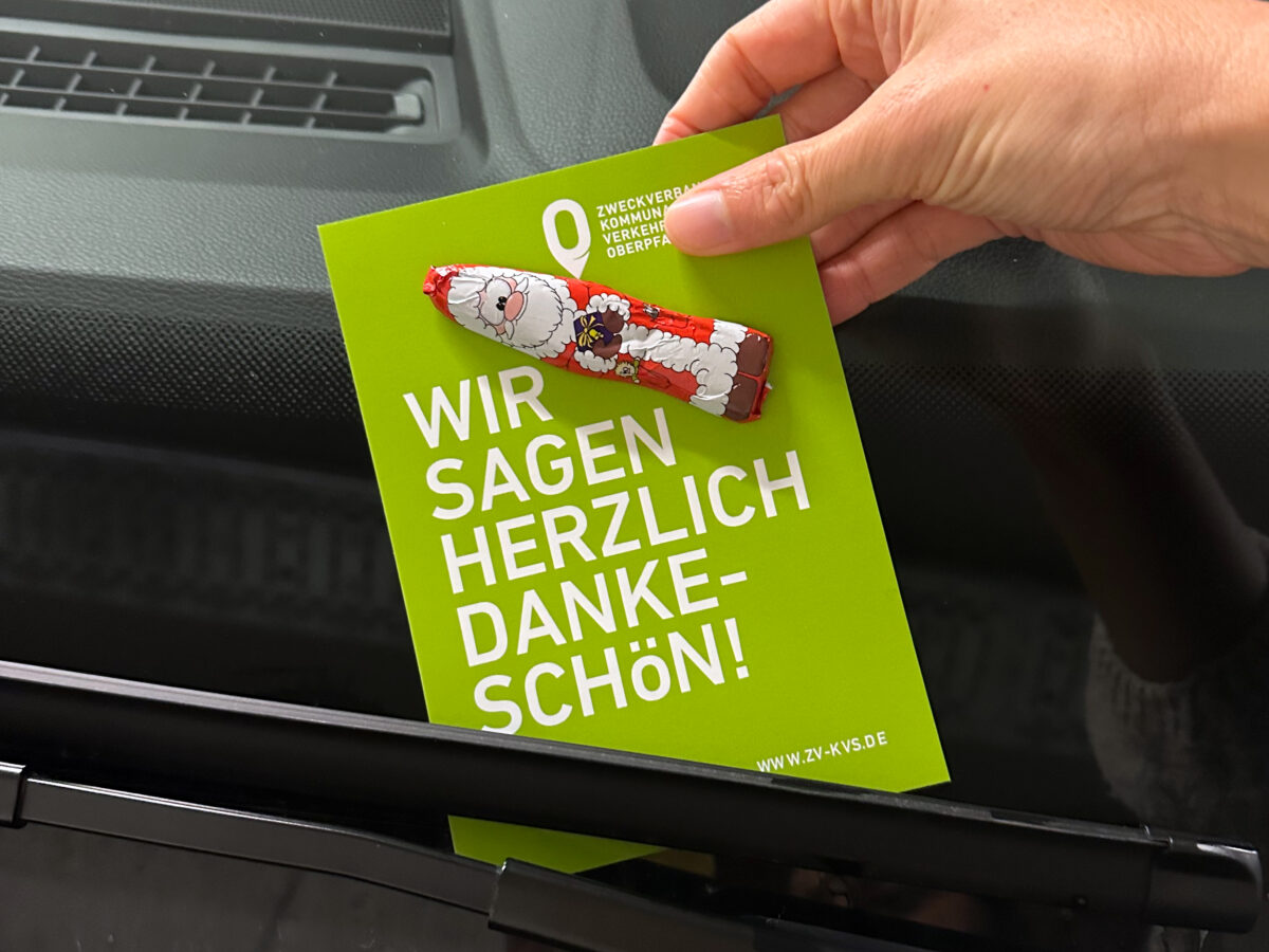 Mal andersrum: süße Belohnung für richtiges Parken